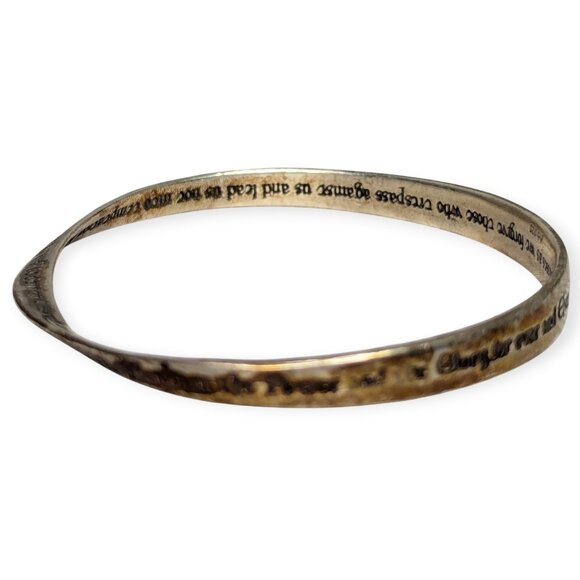 Laura Elliot DVB 925 Sterling Silver Mobius Bangle Bracelet w/The Lords Prayer - Picture 3 of 7